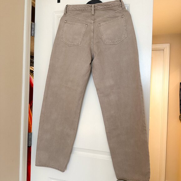 Abercrombie High Rise Taper Jean in Beige - Picture 9 of 10